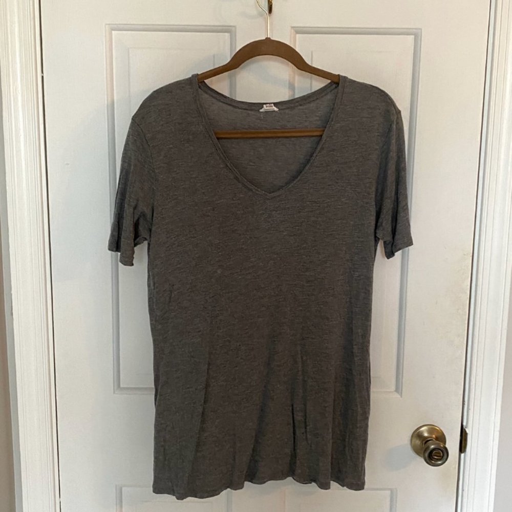 Garage Grey V Neck Tee